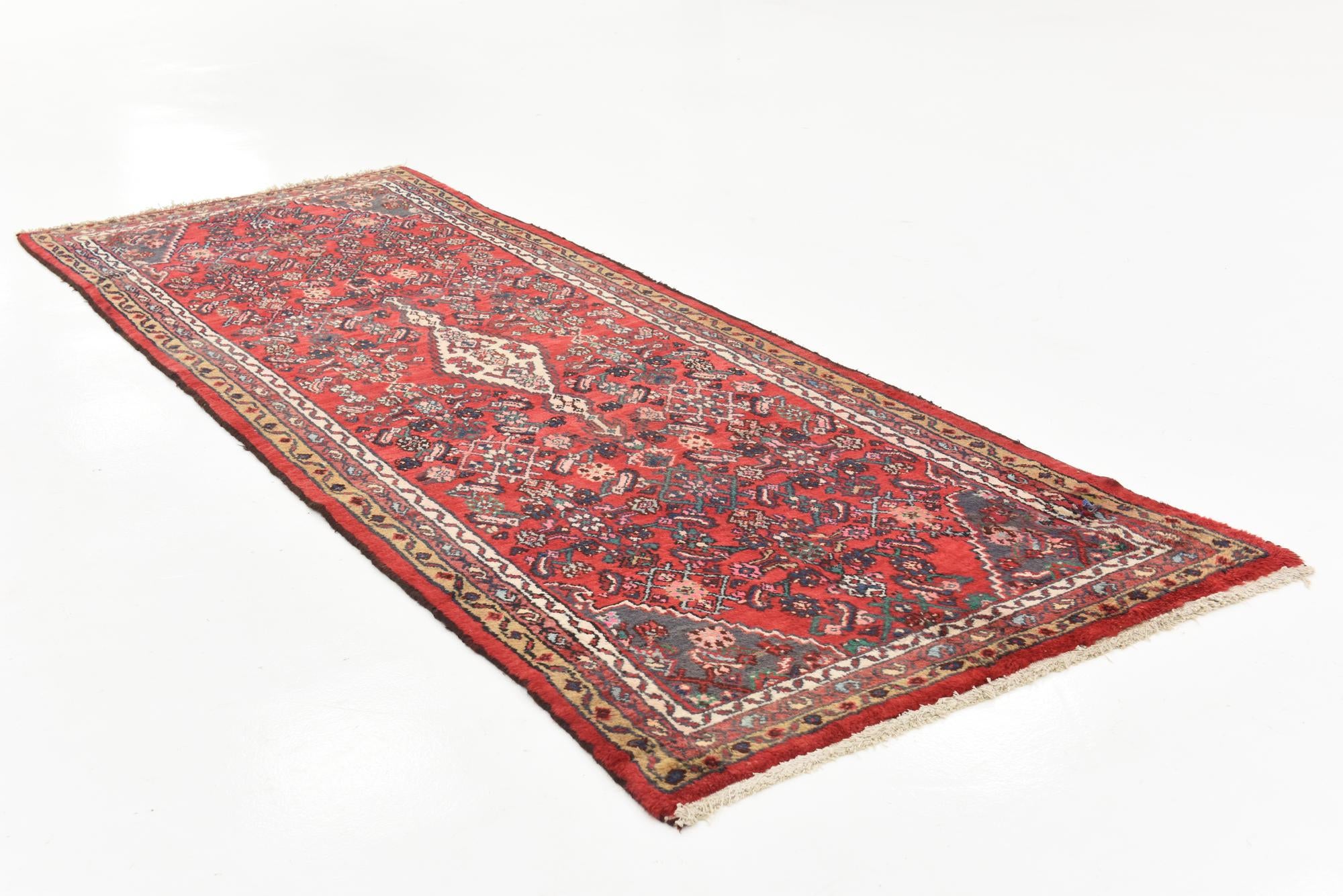 3' 6 x 10' 3 Hand Knotted Darjazin Persian Wool Runner Rug