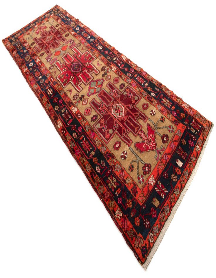 Detail image of 4' 1 x 10'  Hand Knotted Darjazin Persian Wool Runner Rug