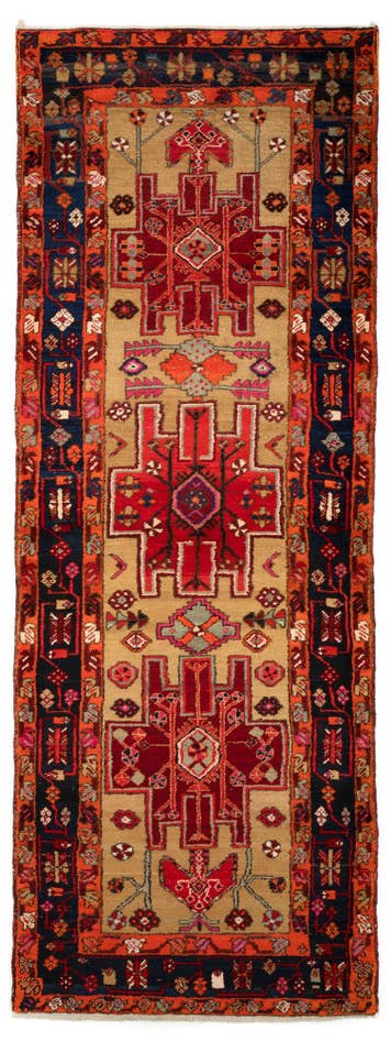 Detail image of 4' 1 x 10' Hand Knotted Darjazin Persian Wool Runner Rug