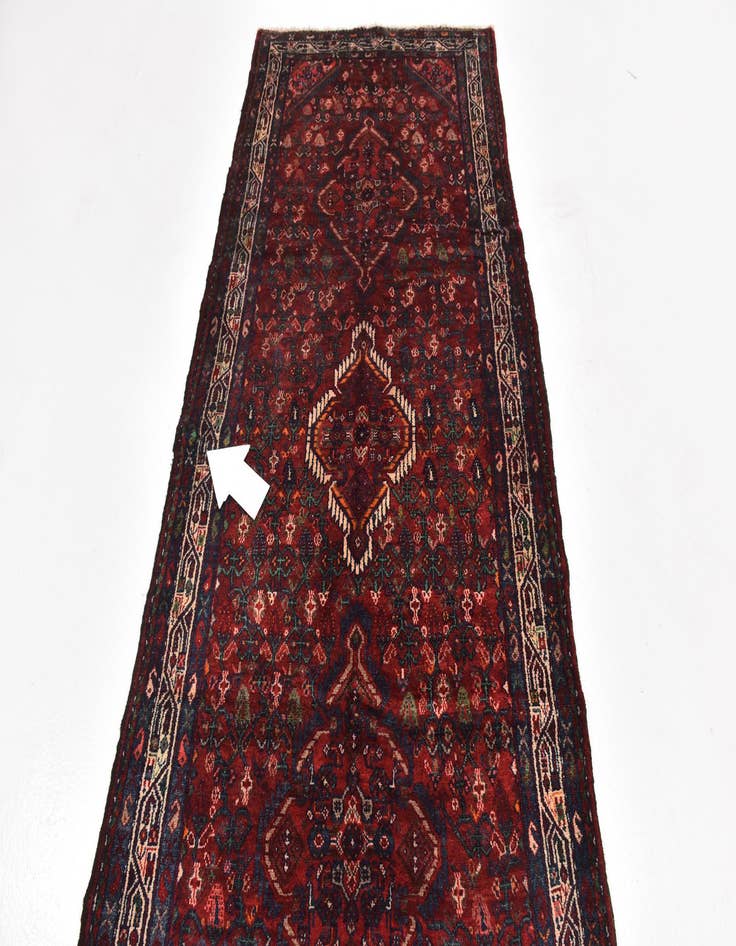 Detail image of 4' 2 x 10'  Hand Knotted Darjazin Persian Wool Runner Rug