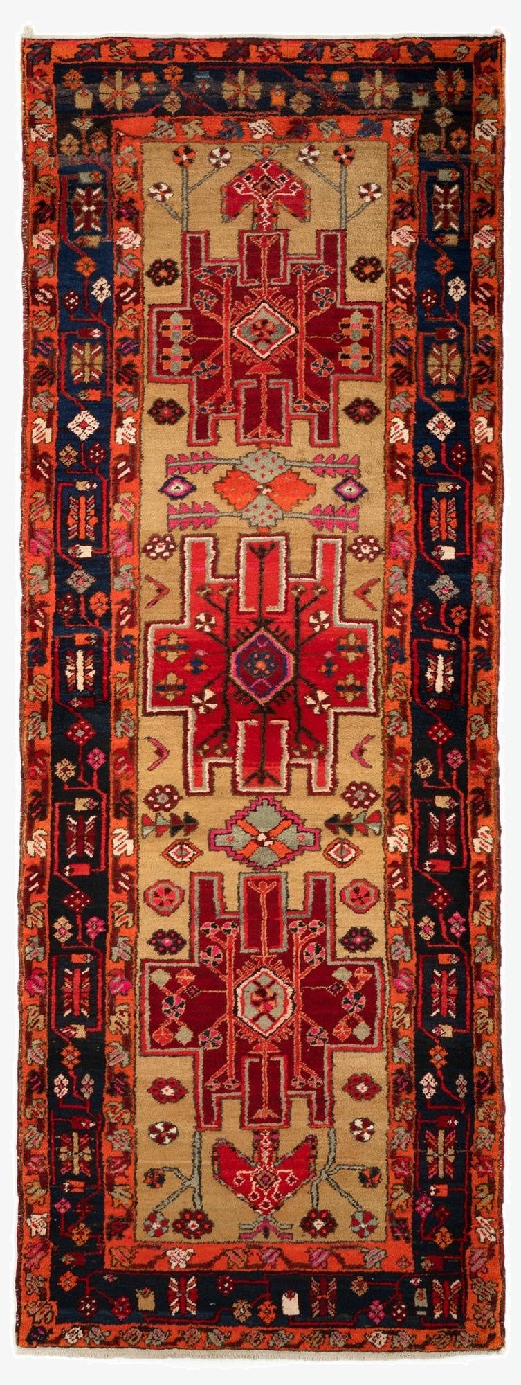 4' 1 x 10'  Hand Knotted Darjazin Persian Wool Runner Rug