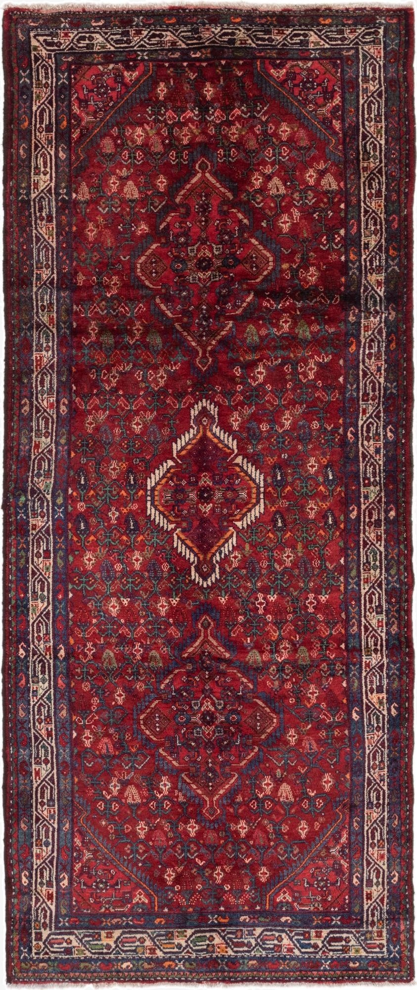 4' 2 x 10'  Hand Knotted Darjazin Persian Wool Runner Rug