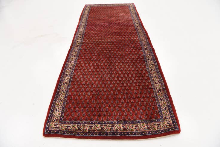 Detail image of 3' 10 x 10' Hand Knotted Farahan Persian Wool Runner Rug