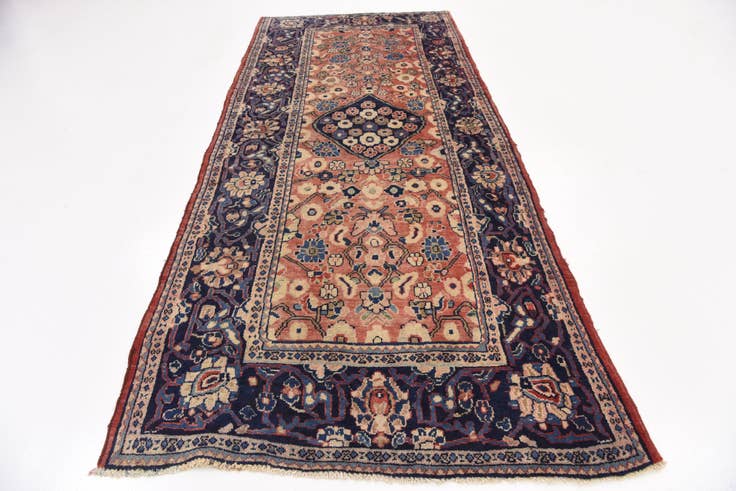 Detail image of 4' 3 x 10' Hand Knotted Farahan Persian Wool Runner Rug