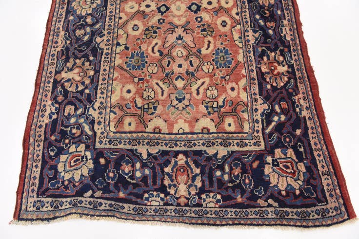 Detail image of 4' 3 x 10' Hand Knotted Farahan Persian Wool Runner Rug
