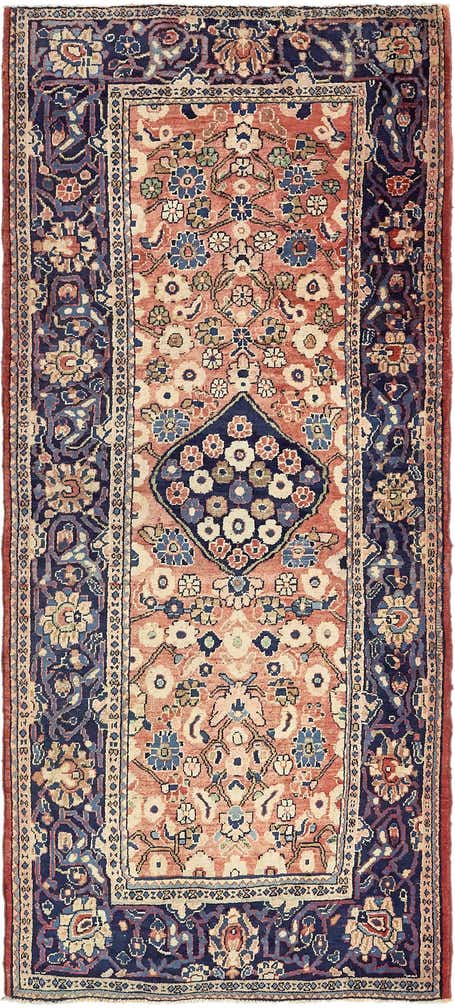 4' 3 x 10' Hand Knotted Farahan Persian Wool Runner Rug