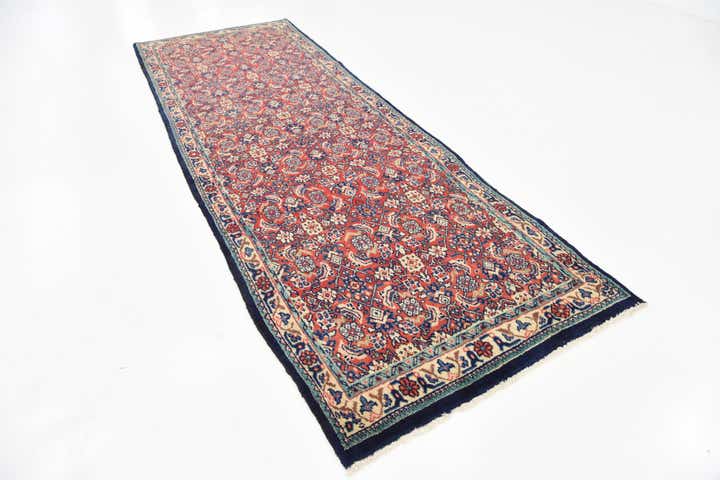 3' 8 x 10' 6 Hand Knotted Farahan Persian Wool Runner Rug