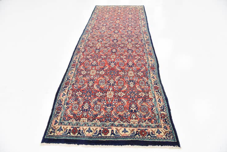 Detail image of 3' 8 x 10' 6 Hand Knotted Farahan Persian Wool Runner Rug