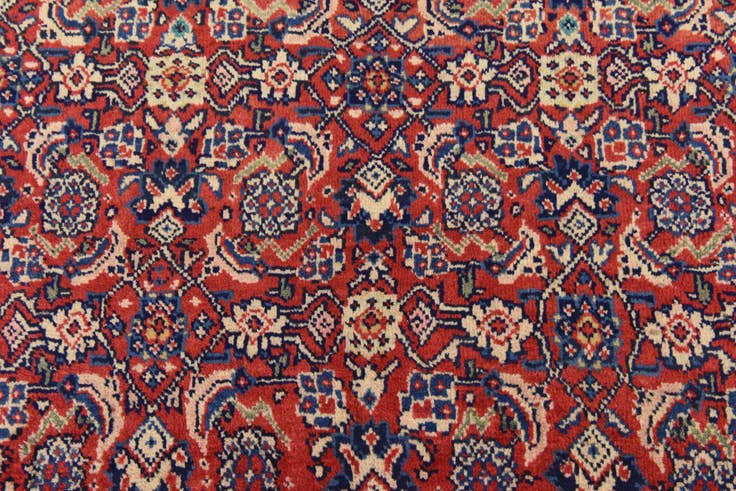 Detail image of 3' 8 x 10' 6 Hand Knotted Farahan Persian Wool Runner Rug
