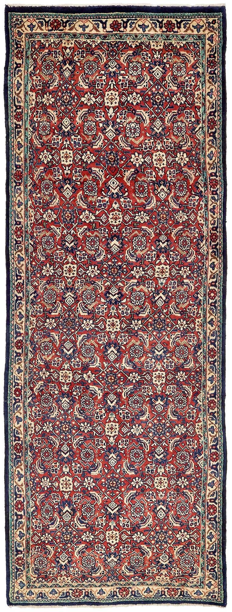 3' 8 x 10' 6 Hand Knotted Farahan Persian Wool Runner Rug