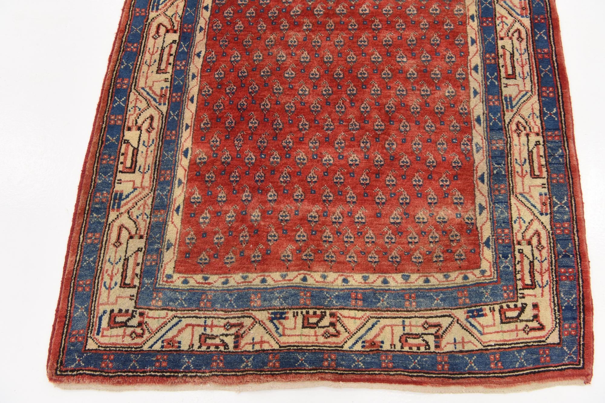 3' 7 x 10' 3 Hand Knotted Farahan Persian Wool Runner Rug