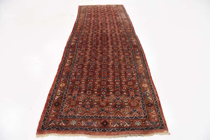 3' 8 x 10' 6 Hand Knotted Farahan Persian Wool Runner Rug