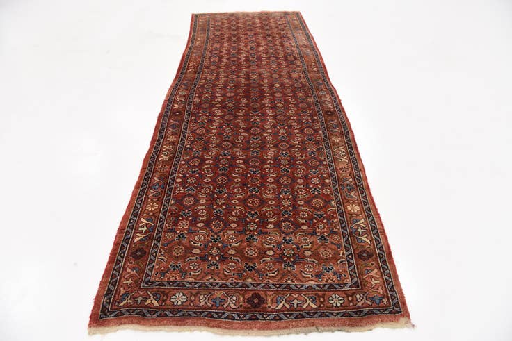 Detail image of 3' 8 x 10' 6 Hand Knotted Farahan Persian Wool Runner Rug