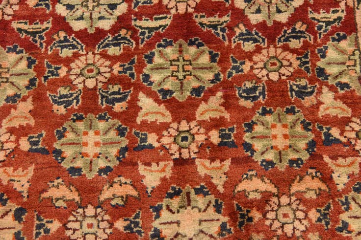 Detail image of 3' 7 x 9' 6 Hand Knotted Farahan Persian Wool Runner Rug