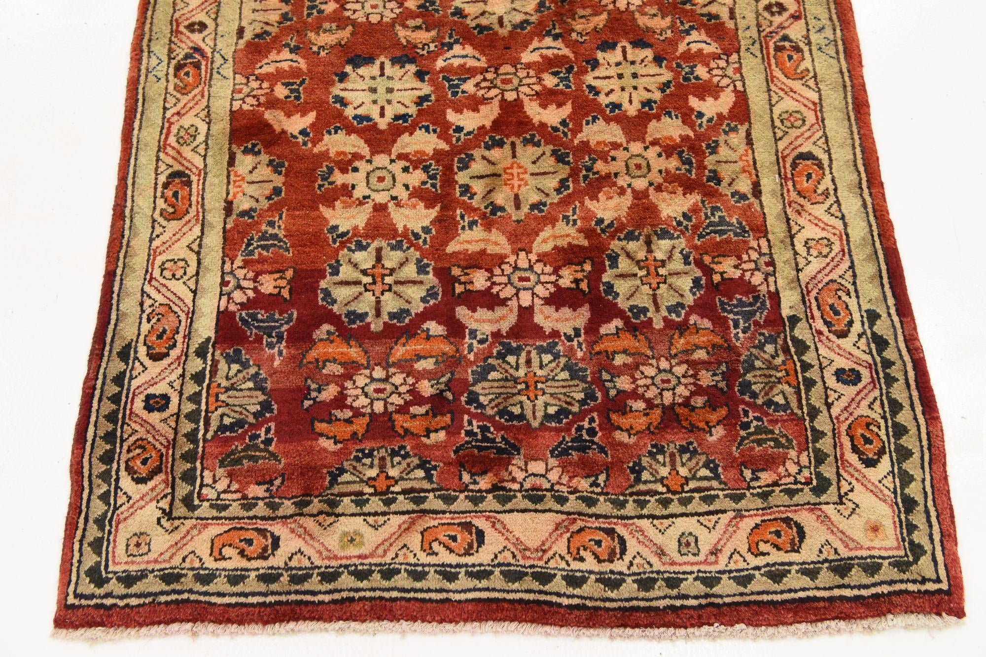 3' 7 x 9' 6 Hand Knotted Farahan Persian Wool Runner Rug