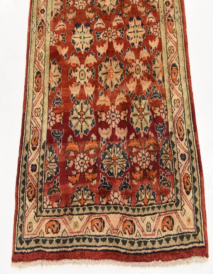 Detail image of 3' 7 x 9' 6 Hand Knotted Farahan Persian Wool Runner Rug