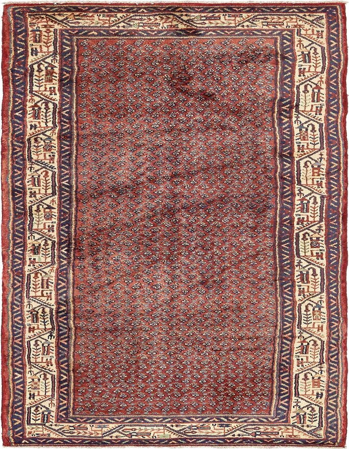 Detail image of 3' 5 x 10' 5 Hand Knotted Farahan Persian Wool Runner Rug