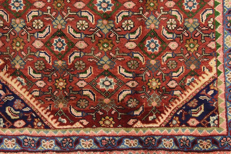 Detail image of 3' 7 x 9' 11 Hand Knotted Farahan Persian Wool Runner Rug