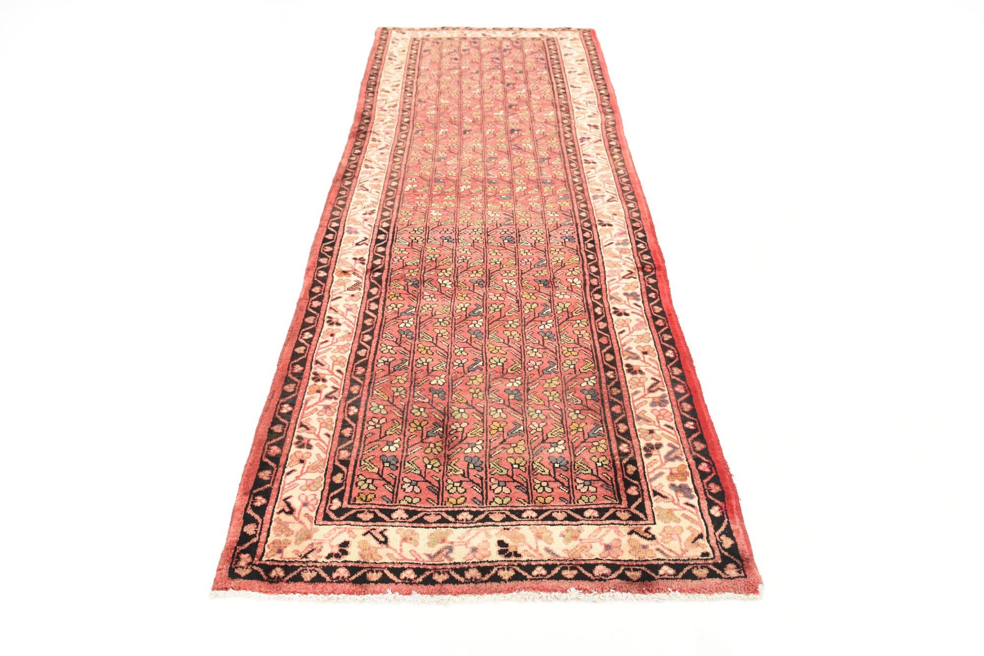 3' 8 x 10' 3 Hand Knotted Farahan Persian Wool Runner Rug