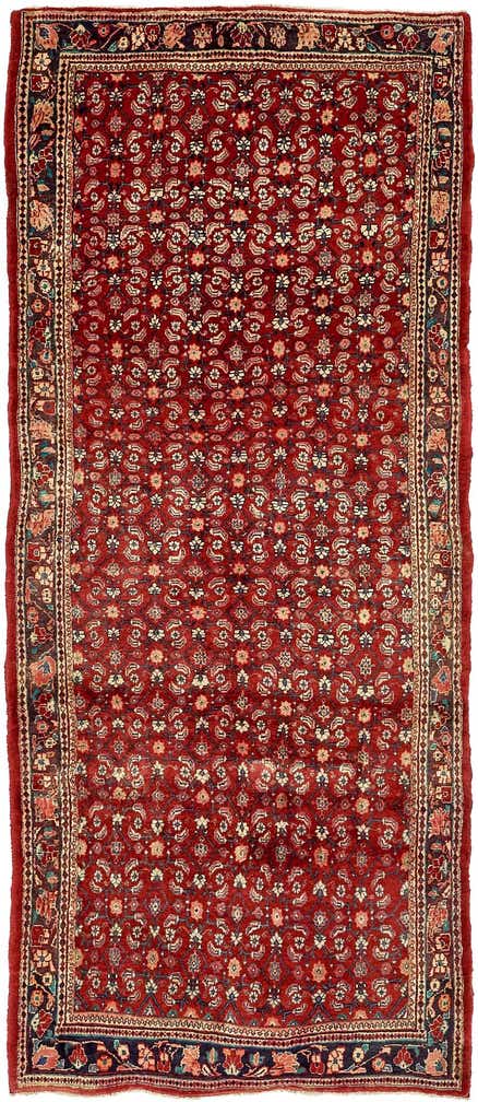 4' 3 x 9' 8 Hand Knotted Farahan Persian Wool Runner Rug