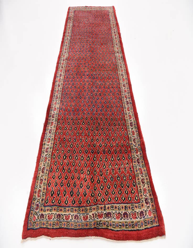 Detail image of 4' x 10' 4  Hand Knotted Farahan Persian Wool Runner Rug