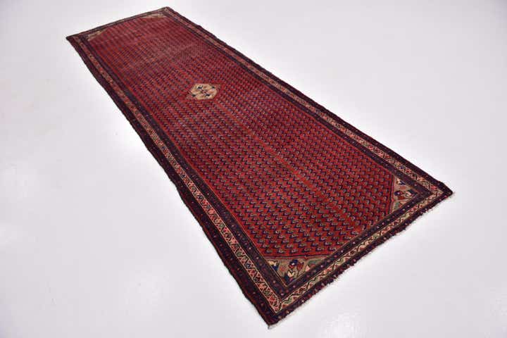 3' 7 x 10' 7 Hand Knotted Farahan Persian Wool Runner Rug