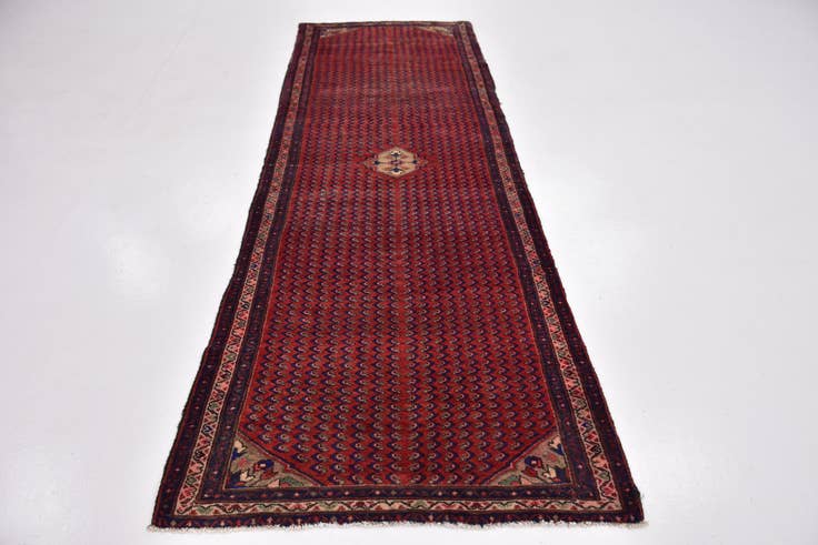 Detail image of 3' 7 x 10' 7 Hand Knotted Farahan Persian Wool Runner Rug