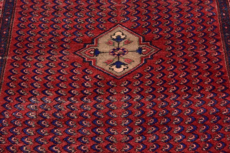 Detail image of 3' 7 x 10' 7 Hand Knotted Farahan Persian Wool Runner Rug