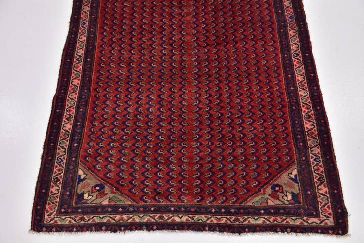 Detail image of 3' 7 x 10' 7 Hand Knotted Farahan Persian Wool Runner Rug