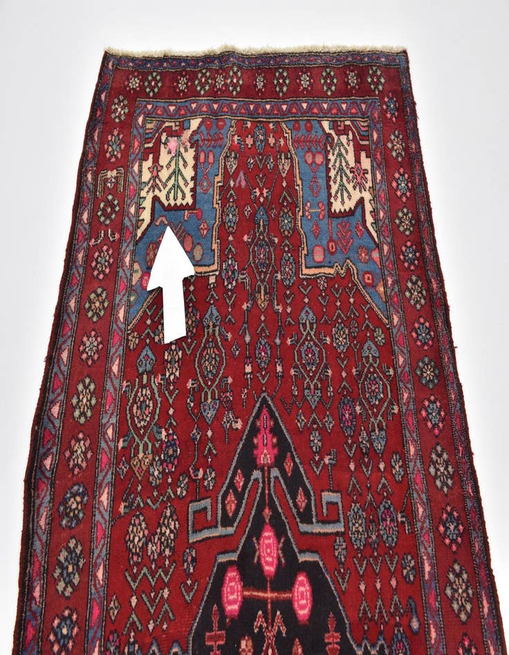 Detail image of 4' x 9' 10  Hand Knotted Farahan Persian Wool Runner Rug