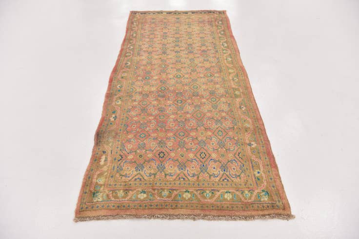 Detail image of 3' 10 x 9' 8 Hand Knotted Farahan Persian Wool Runner Rug