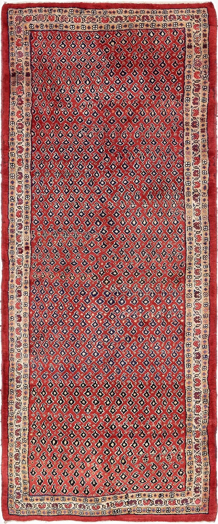 4' x 10' 4  Hand Knotted Farahan Persian Wool Runner Rug