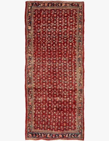4' 3 x 9' 8 Hand Knotted Farahan Persian Wool Runner Rug