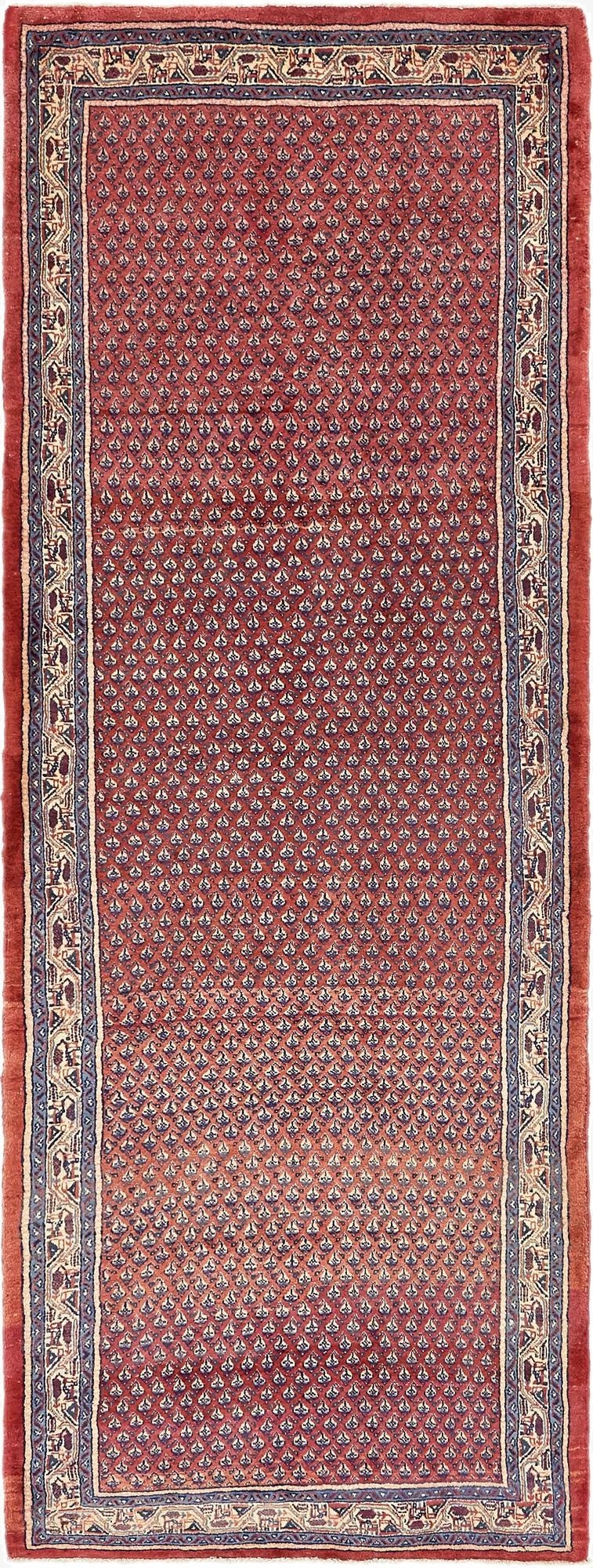 3' 8 x 10' 6  Hand Knotted Farahan Persian Wool Runner Rug
