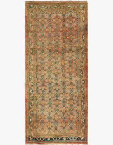 3' 10 x 9' 8 Hand Knotted Farahan Persian Wool Runner Rug