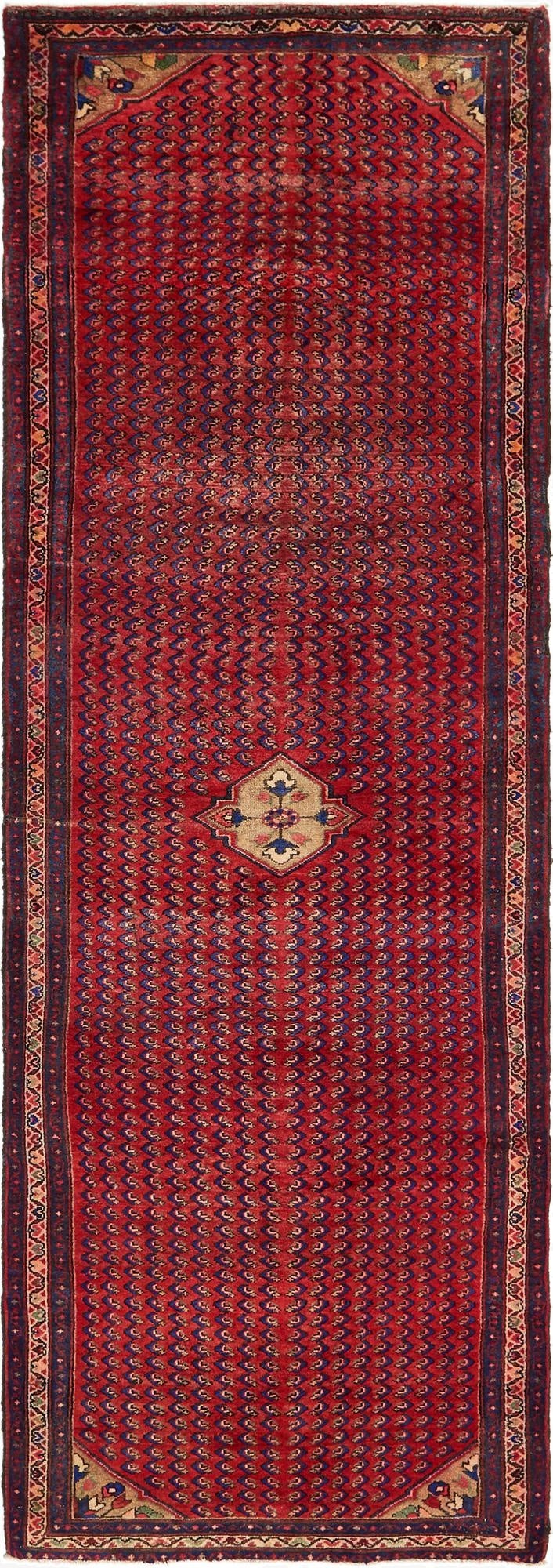 3' 7 x 10' 7  Hand Knotted Farahan Persian Wool Runner Rug