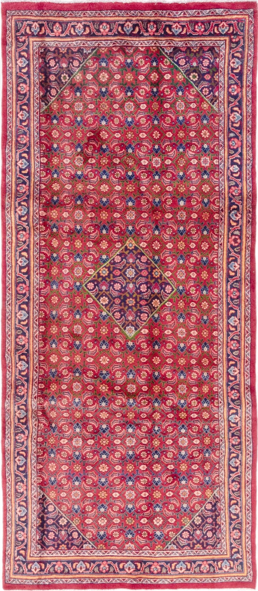 4' 3 x 9' 10  Hand Knotted Farahan Persian Wool Runner Rug