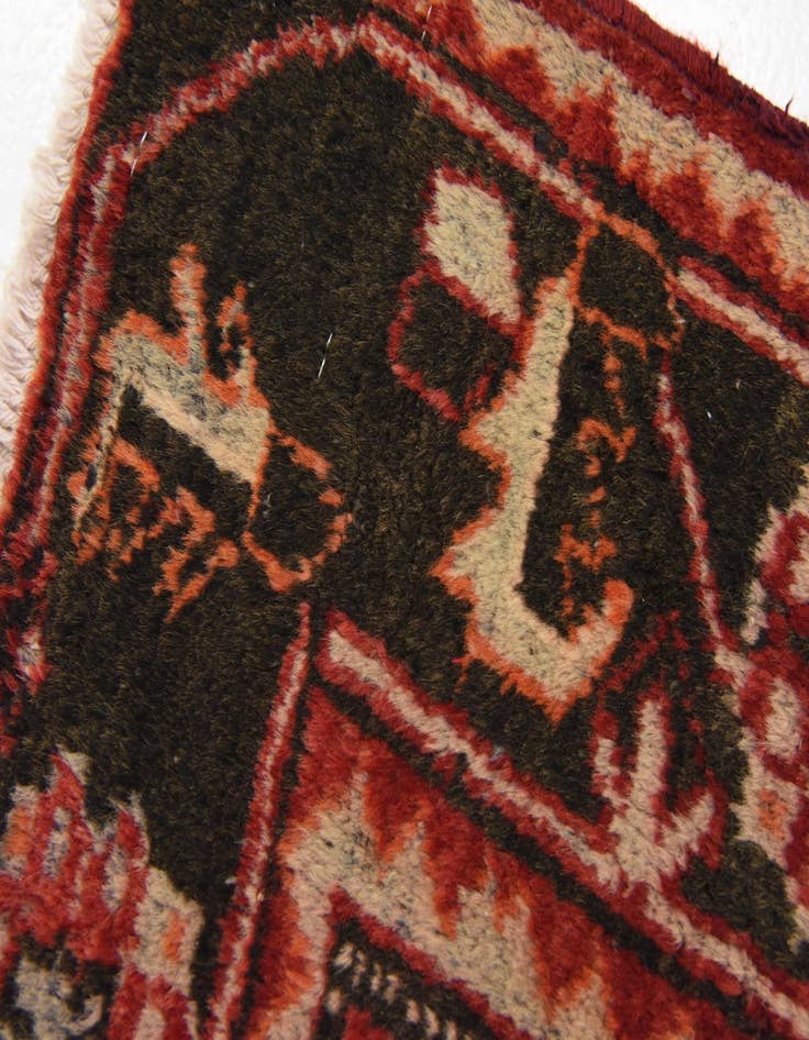 Detail image of 3' 5 x 10' 11  Hand Knotted Ferdos Persian Wool Runner Rug