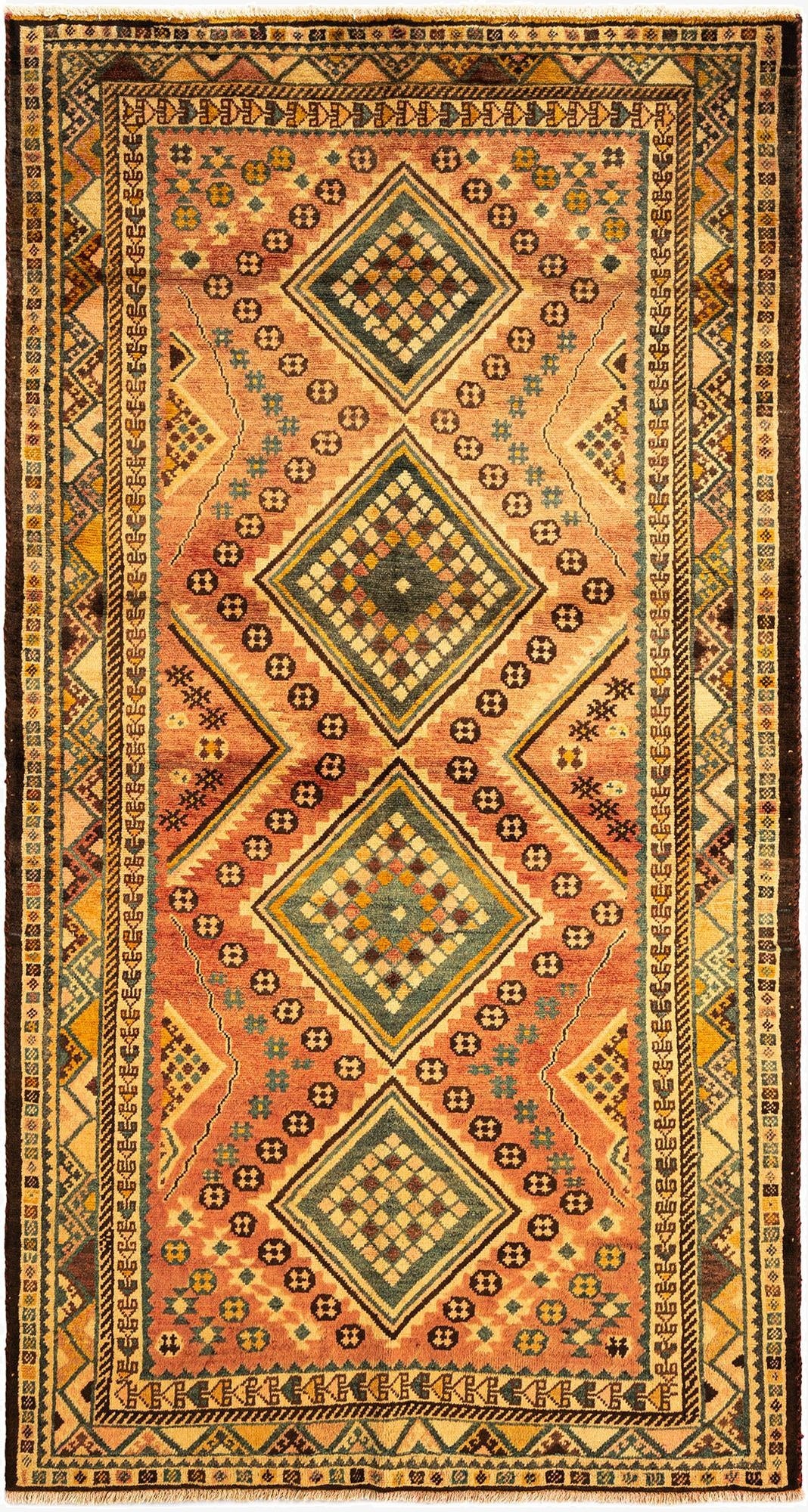 4' 7 x 8' 8 Gabbeh Wool Runner Rug