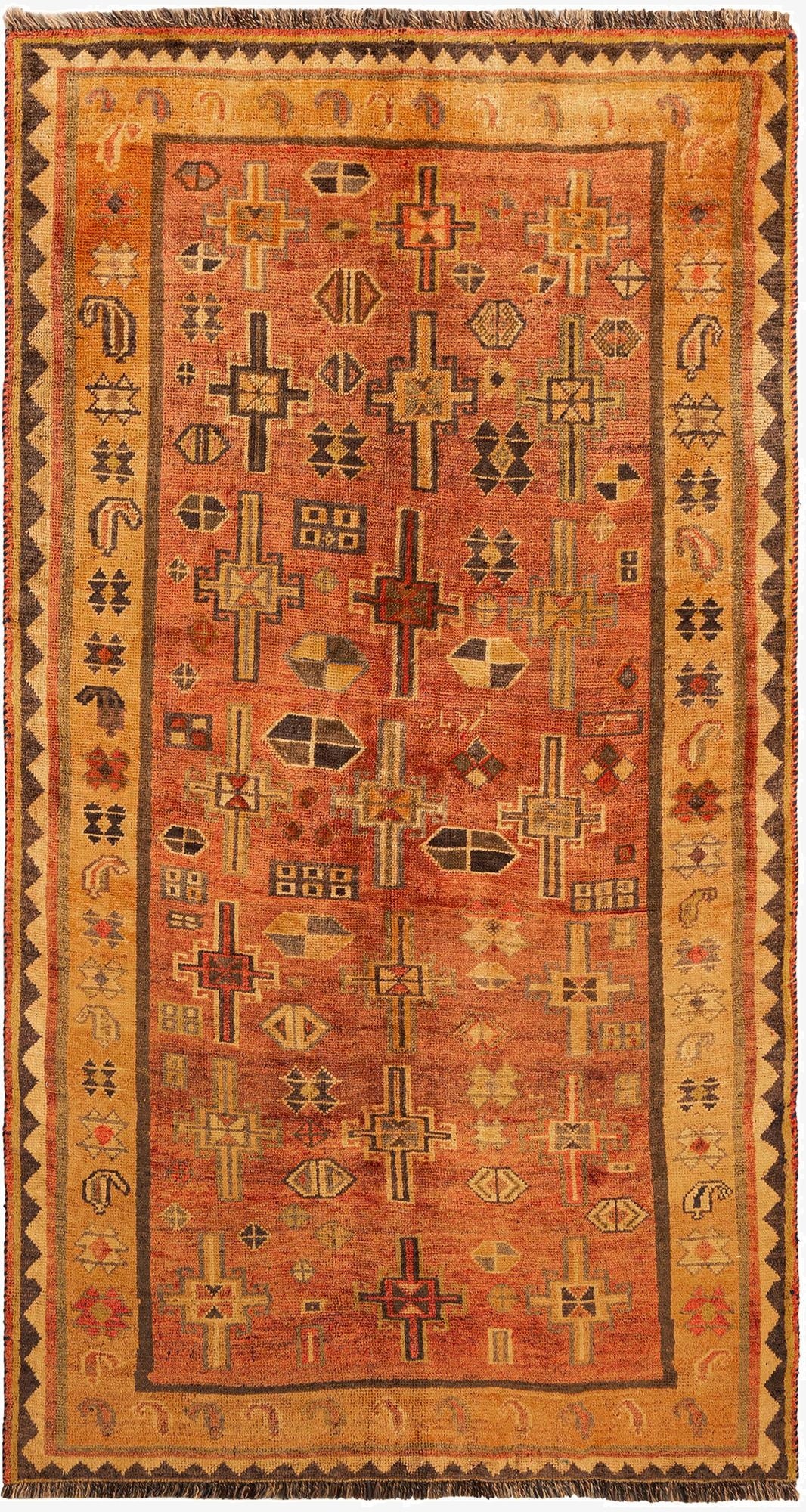 4' 4 x 8' 1 Gabbeh Wool Runner Rug