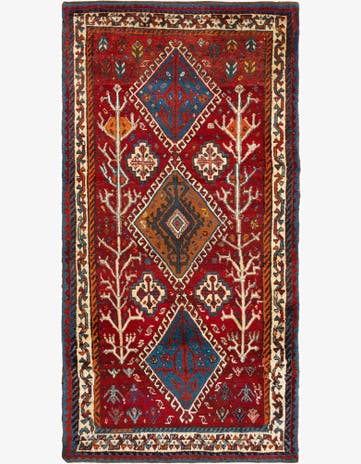 3' 5 x 7' Gabbeh Wool Runner Rug