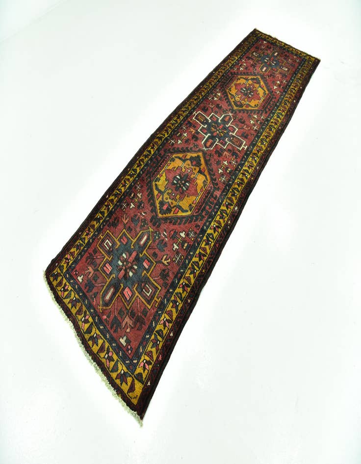 Detail image of 3' 3 x 10' 5  Hand Knotted Gharajeh Persian Wool Runner Rug