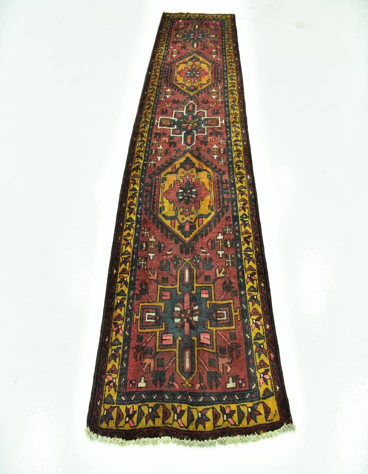 Detail image of 3' 3 x 10' 5  Hand Knotted Gharajeh Persian Wool Runner Rug