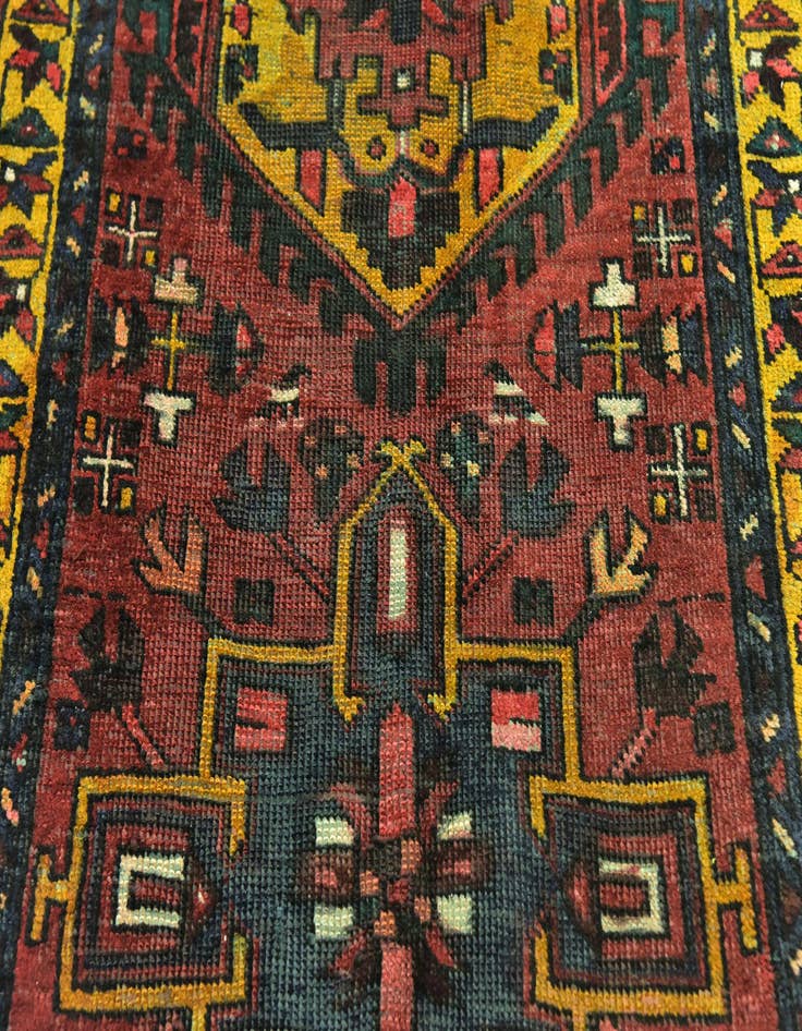 Detail image of 3' 3 x 10' 5  Hand Knotted Gharajeh Persian Wool Runner Rug