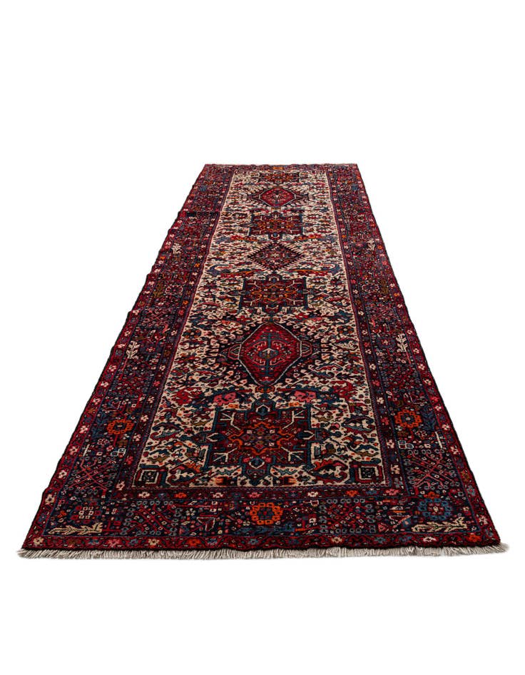 Detail image of 4' 9 x 12' 10 Hand Knotted Gharajeh Persian Wool Runner Rug