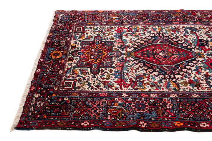 4' 9 x 12' 10 Hand Knotted Gharajeh Persian Wool Runner Rug