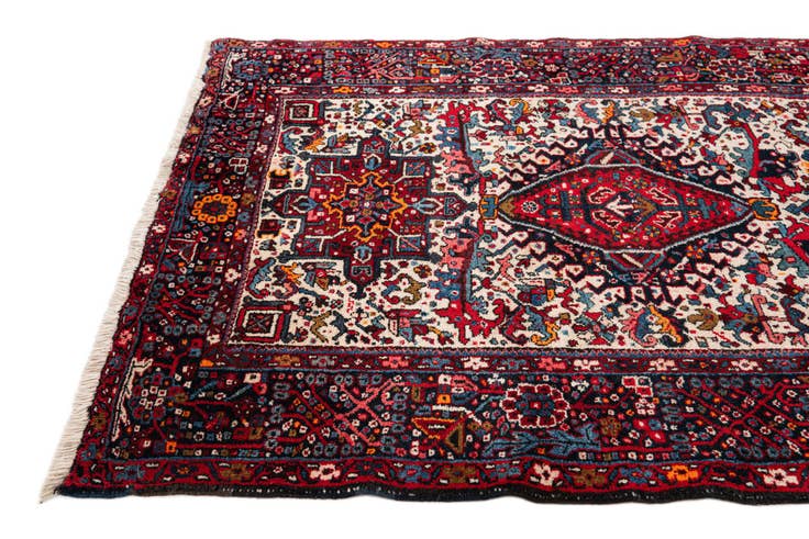 Detail image of 4' 9 x 12' 10 Hand Knotted Gharajeh Persian Wool Runner Rug