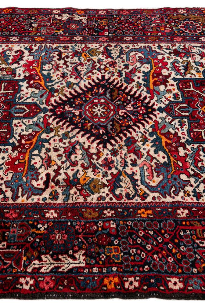 4' 9 x 12' 10 Hand Knotted Gharajeh Persian Wool Runner Rug