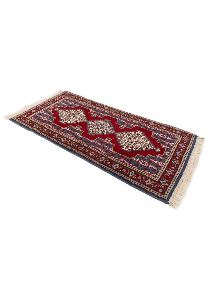 2' 1 x 4' 6 Hand Knotted Gharajeh Wool Runner Rug