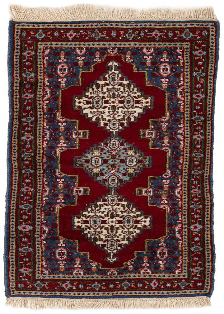 2' 1 x 4' 6 Hand Knotted Gharajeh Wool Runner Rug